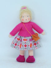 Girl Doll (3.5" miniature bendable felt doll, blonde, fair skin)