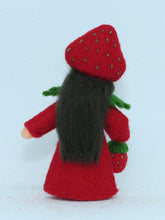 Strawberry Fairy (2.5" miniature standing felt doll, holding berries)