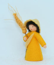 Wheat Prince (2.5" miniature standing felt doll, holding grain)