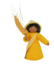 Wheat Prince (2.5" miniature standing felt doll, holding grain)