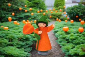 Chinese Lantern Fairy (handmade decorative felt doll) - Eco Flower Fairies LLC - Waldorf Doll Shop - Handmade by Ambrosius