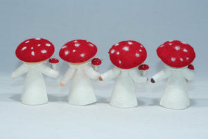 Fly Agaric Fairy (handmade decorative felt doll) - Eco Flower Fairies LLC - Waldorf Doll Shop - Handmade by Ambrosius