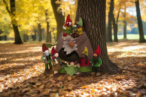 Forest Gnome Family (handmade bendable doll set) - Eco Flower Fairies LLC - Waldorf Doll Shop - Handmade by Ambrosius