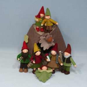 Forest Gnome Family (handmade bendable doll set) - Eco Flower Fairies LLC - Waldorf Doll Shop - Handmade by Ambrosius