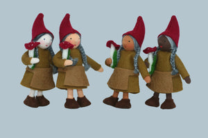 Forest Gnome Family (handmade bendable doll set) - Eco Flower Fairies LLC - Waldorf Doll Shop - Handmade by Ambrosius