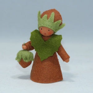 Hazelnut Fairy (handmade decorative felt doll) - Eco Flower Fairies LLC - Waldorf Doll Shop - Handmade by Ambrosius