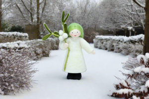 Mistletoe Fairy (2.5" handmade decorative felt doll)