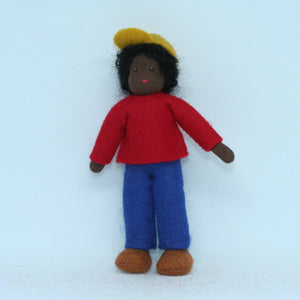 Boy Doll (4" handmade bendable felt doll)