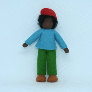 Boy Doll (4" handmade bendable felt doll)