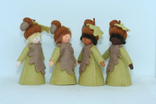 Acorn Fairy (2.5" and 3.3" miniature standing felt doll, fruit hat)