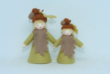Acorn Fairy (2.5" and 3.3" miniature standing felt doll, fruit hat)