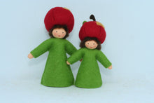 Apple Fairy (2.5" and 3.3" handmade decorative felt doll)