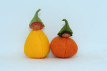 Pumpkin Pixies (2" and 3" miniature wrapped felt dolls)