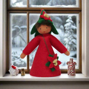 Poinsettia Fairy | Waldorf Doll Shop | Eco Flower Fairies | Handmade by Ambrosius