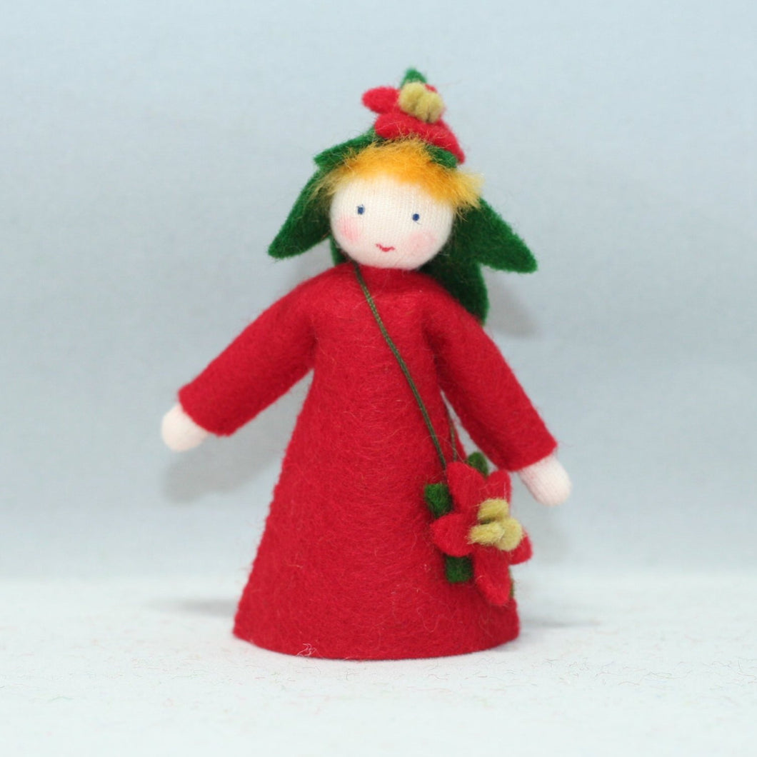 Poinsettia Fairy | Waldorf Doll Shop | Eco Flower Fairies | Handmade by Ambrosius