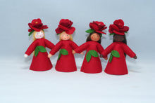 Red Rose Fairy (3.5" handmade decorative felt doll)