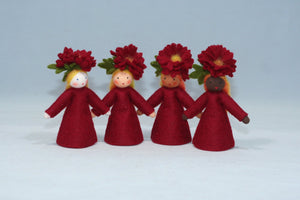 Chrysanthemum Fairy (handmade decorative felt doll) - Eco Flower Fairies LLC - Waldorf Doll Shop - Handmade by Ambrosius