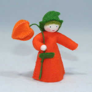 Chinese Lantern Fairy (handmade decorative felt doll) - Eco Flower Fairies LLC - Waldorf Doll Shop - Handmade by Ambrosius