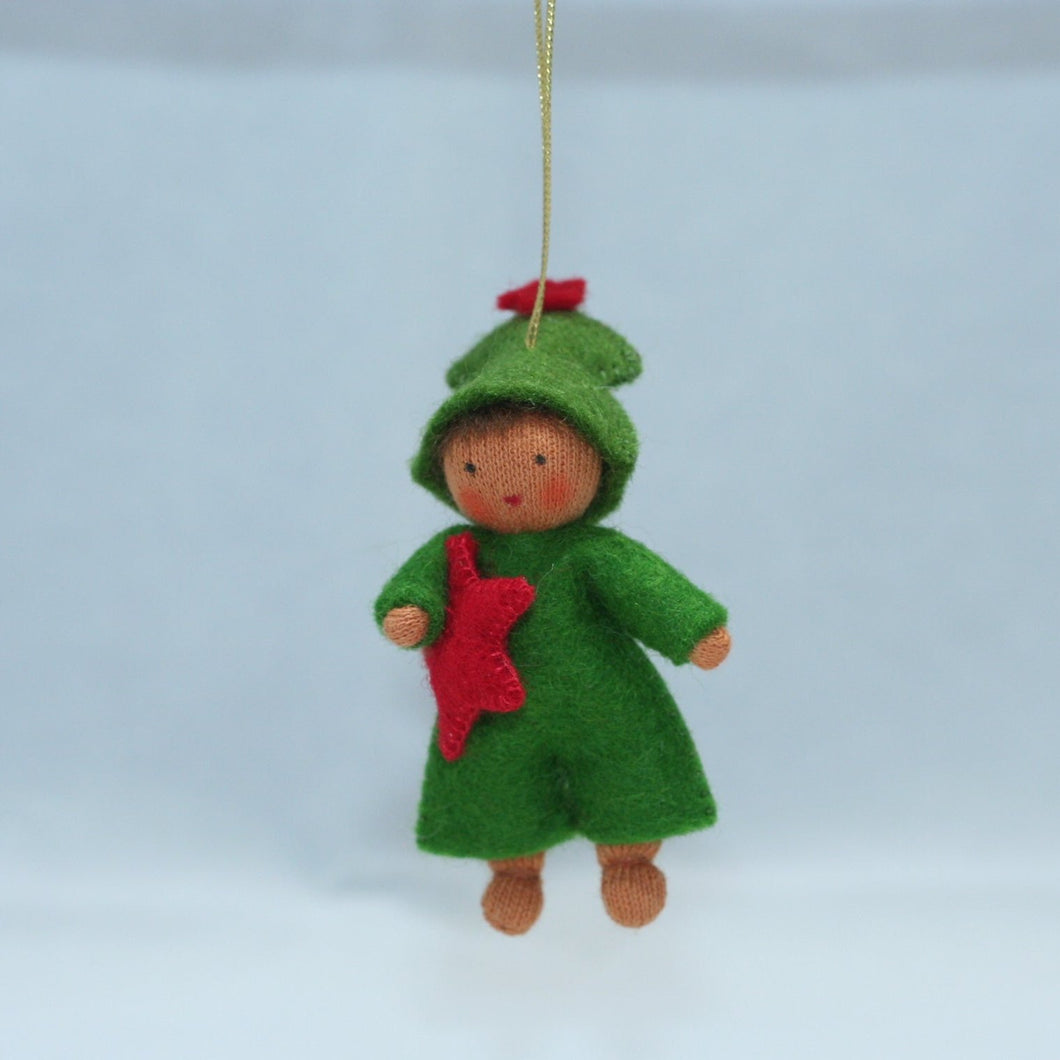 Christmas Tree Fairy (handmade decorative felt doll) - Eco Flower Fairies LLC - Waldorf Doll Shop - Handmade by Ambrosius