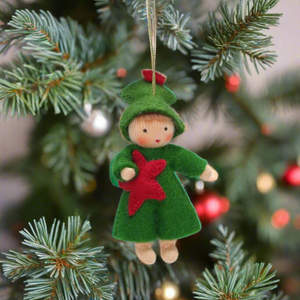 Christmas Tree Fairy (handmade decorative felt doll) - Eco Flower Fairies LLC - Waldorf Doll Shop - Handmade by Ambrosius