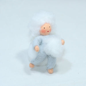 Snowflake Baby (handmade decorative felt doll) - Eco Flower Fairies LLC - Waldorf Doll Shop - Handmade by Ambrosius