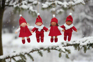 Santa's Helpers (handmade decorative felt doll) - Eco Flower Fairies LLC - Waldorf Doll Shop - Handmade by Ambrosius