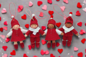 Will You be My Valentine? (3" handmade decorative felt doll)