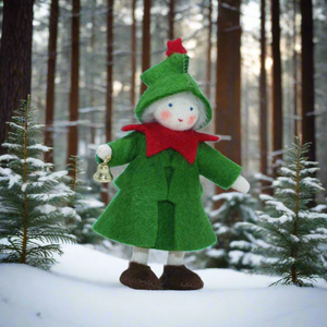 Christmas Tree Fairy (handmade decorative felt doll) - Eco Flower Fairies LLC - Waldorf Doll Shop - Handmade by Ambrosius