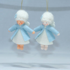 Snow Fairy (handmade decorative felt doll) - Eco Flower Fairies LLC - Waldorf Doll Shop - Handmade by Ambrosius