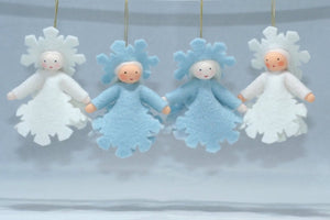 Snowflake Fairy (handmade decorative felt doll) - Eco Flower Fairies LLC - Waldorf Doll Shop - Handmade by Ambrosius