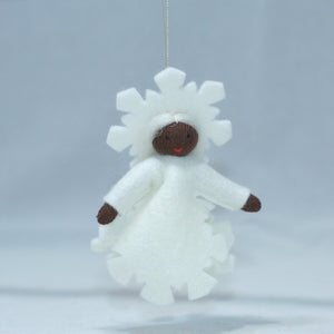 Snowflake Fairy (handmade decorative felt doll) - Eco Flower Fairies LLC - Waldorf Doll Shop - Handmade by Ambrosius