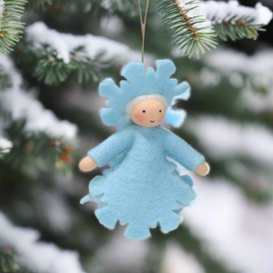 Snowflake Fairy (handmade decorative felt doll) - Eco Flower Fairies LLC - Waldorf Doll Shop - Handmade by Ambrosius