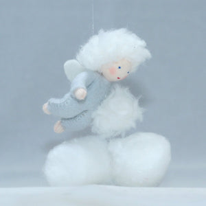 Snowflake Baby (handmade decorative felt doll) - Eco Flower Fairies LLC - Waldorf Doll Shop - Handmade by Ambrosius