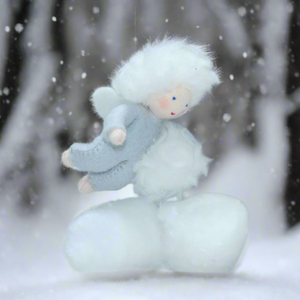 Snowflake Baby (handmade decorative felt doll) - Eco Flower Fairies LLC - Waldorf Doll Shop - Handmade by Ambrosius