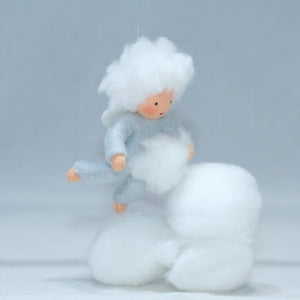 Snowflake Baby (handmade decorative felt doll) - Eco Flower Fairies LLC - Waldorf Doll Shop - Handmade by Ambrosius