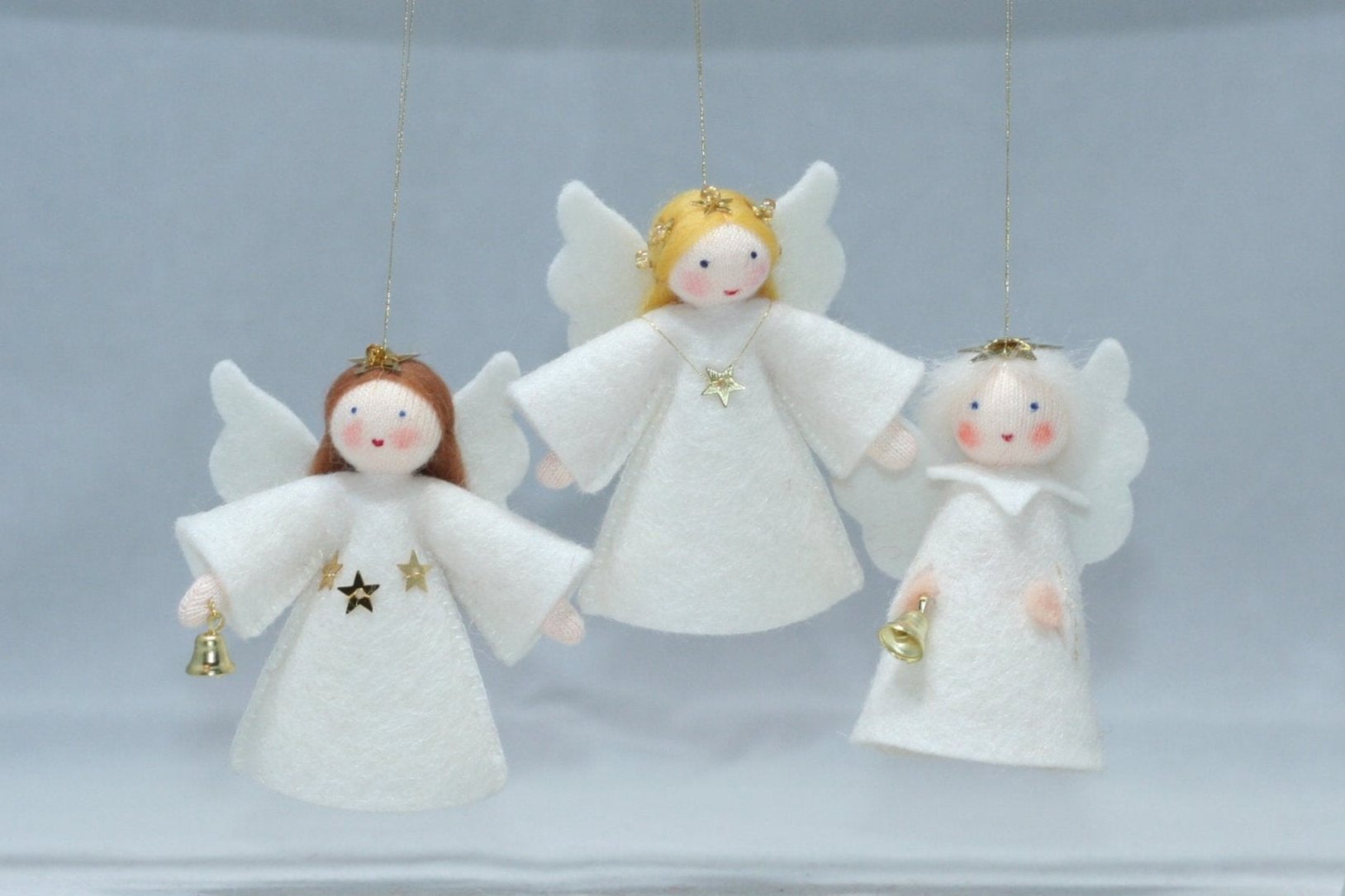 Guardian Angel Selaphiel Angel-Mood doll, doll white 2024 felt wings, handmade, Christmas, baptism, baby shower, Get-well doll, Waldorf 10 in