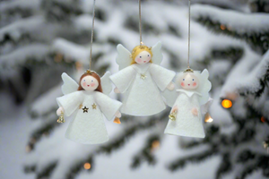 Christmas Angel (handmade decorative felt doll) - Eco Flower Fairies LLC - Waldorf Doll Shop - Handmade by Ambrosius