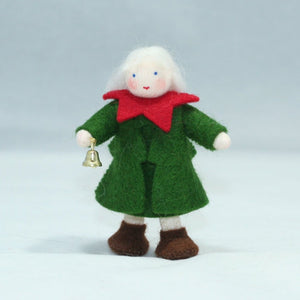 Christmas Tree Fairy (2" and 3" handmade decorative felt dolls)