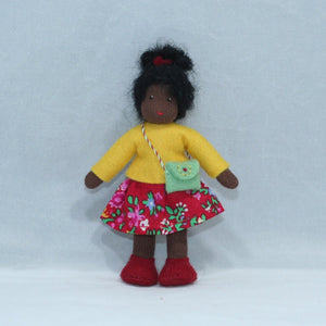 Girl Doll (3.5" handmade bendable felt doll)