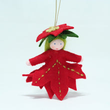 Poinsettia Princess (2.5" handmade decorative felt doll)