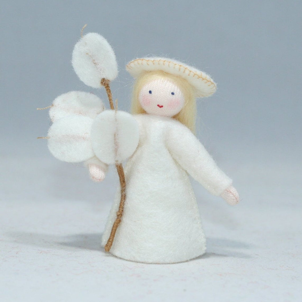 Lunaria Fairy (handmade decorative felt doll) - Eco Flower Fairies LLC - Waldorf Doll Shop - Handmade by Ambrosius