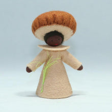 Brown Mushroom Fairy (handmade decorative felt doll) - Eco Flower Fairies LLC - Waldorf Doll Shop - Handmade by Ambrosius