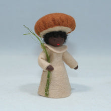 Brown Mushroom Fairy (handmade decorative felt doll) - Eco Flower Fairies LLC - Waldorf Doll Shop - Handmade by Ambrosius