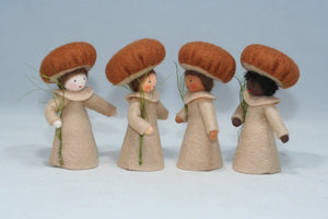 Brown Mushroom Fairy (handmade decorative felt doll) - Eco Flower Fairies LLC - Waldorf Doll Shop - Handmade by Ambrosius