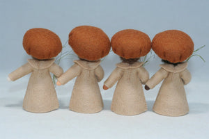 Brown Mushroom Fairy (handmade decorative felt doll) - Eco Flower Fairies LLC - Waldorf Doll Shop - Handmade by Ambrosius