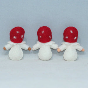 Mushroom Family (handmade bendable felt doll set) - Eco Flower Fairies LLC - Waldorf Doll Shop - Handmade by Ambrosius