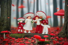 Mushroom Family (handmade bendable felt doll set) - Eco Flower Fairies LLC - Waldorf Doll Shop - Handmade by Ambrosius