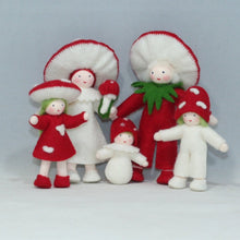 Mushroom Family (handmade bendable felt doll set) - Eco Flower Fairies LLC - Waldorf Doll Shop - Handmade by Ambrosius