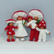 Mushroom Family (handmade bendable felt doll set) - Eco Flower Fairies LLC - Waldorf Doll Shop - Handmade by Ambrosius