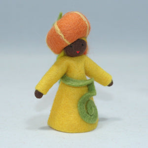 Pumpkin Fairy (handmade decorative felt doll) - Eco Flower Fairies LLC - Waldorf Doll Shop - Handmade by Ambrosius